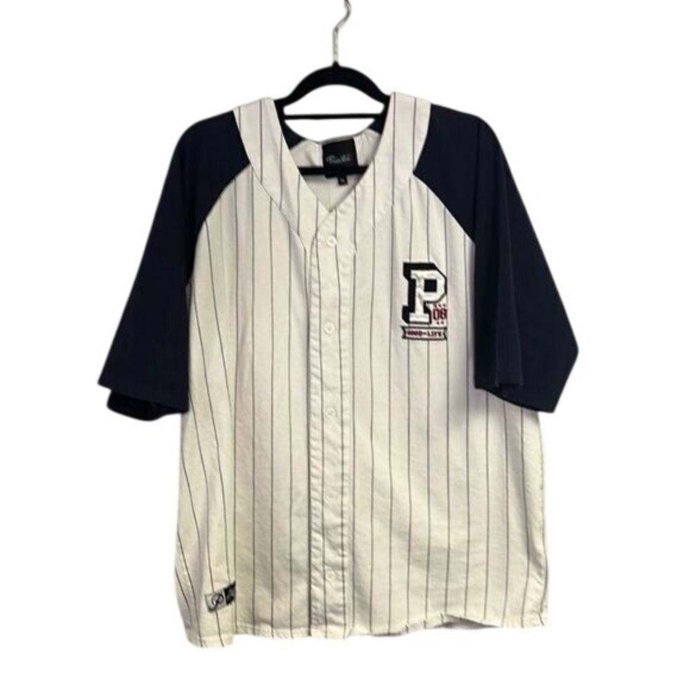 Primitive Apparel Men's White Navy Collegiate Baseball Jersey Size XL
